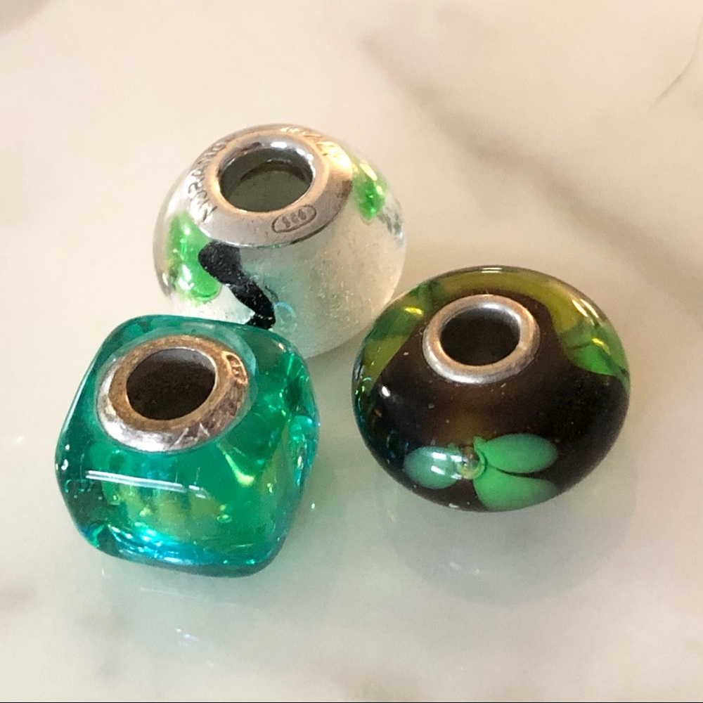 ⭐️ Bundle of 3 Italy Murano Glass Beads - Picture 2 of 5